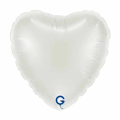 Palloncino in foil 9" cuore bianco "heart white"