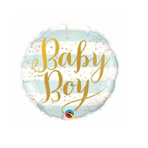 Mylar qualatex baby boys strisce e pois 18"