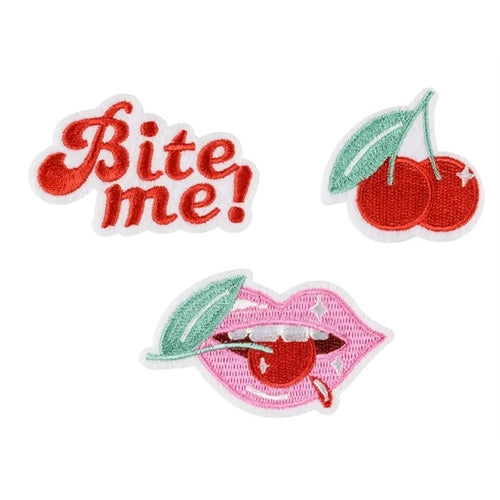 Toppe termoadesive bite me, mix, 4-4,5x4,5-7 cm (1 confezione / 3 pezzi)