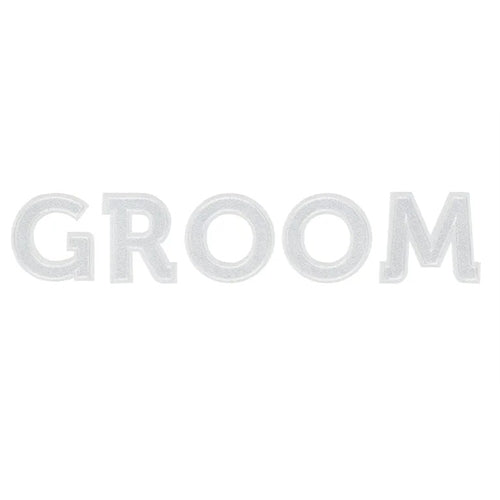 Toppa termoadesiva groom, bianca, 30x6cm