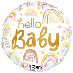 Palloncino in foil 18" arcobaleno "hello baby"