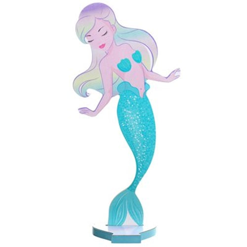 Centrotavola in legno sirena h. 27 cm