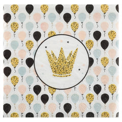 Tovaglioli party con palloncini e corona – 33 × 33 cm – 20 pz