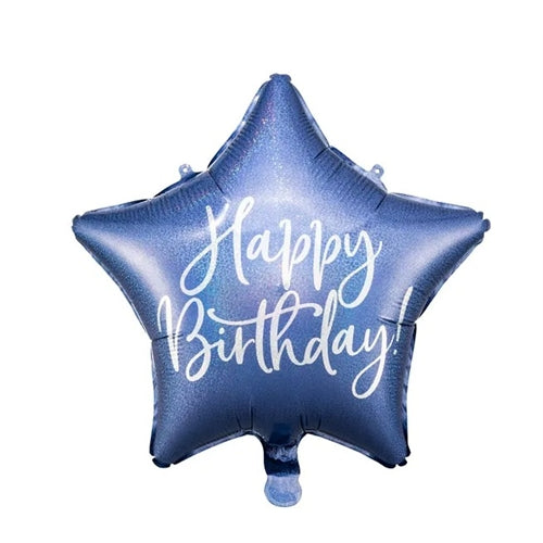 Mylar stella 18" happy birthday  blu navy