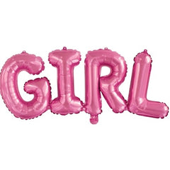 Mylar scritta girl rosa 33"