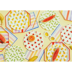 Piatti a righe, 24,5x24,5 cm, misti (1 confezione / 6 pezzi)