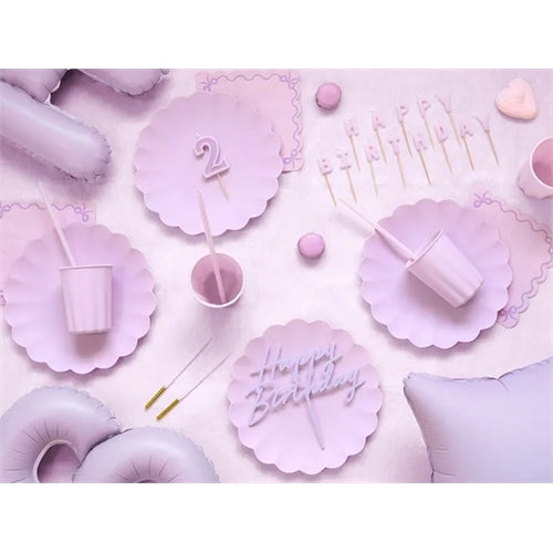 Cake topper acrilico 16,5 cm viola pastello