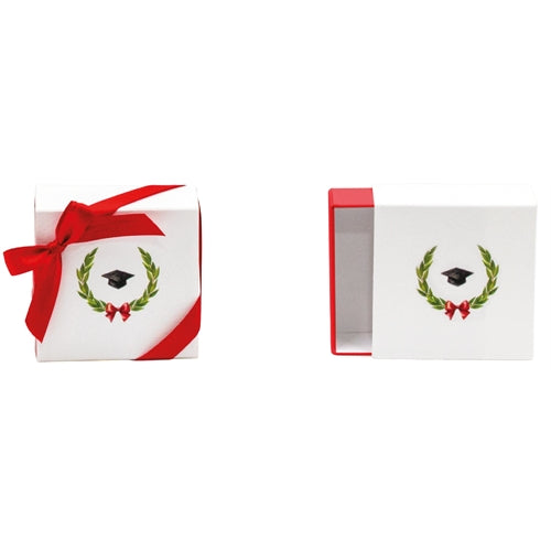 Scatola portaconfetti laurea – bianca e rossa 6x6x3 cm