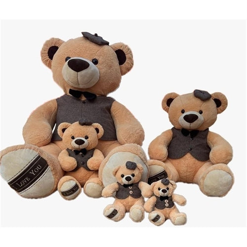 Orso con gilet e coppola cm 18
