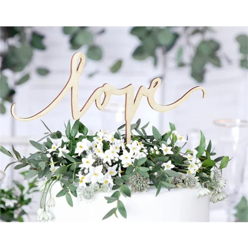 Cake topper in legno love 16 cm
