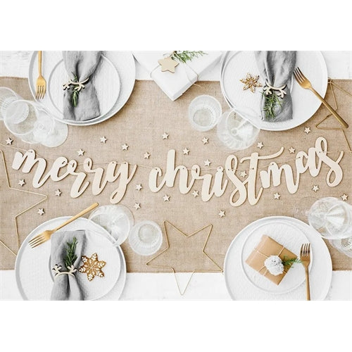 Striscione in legno buon natale, 87x17cm