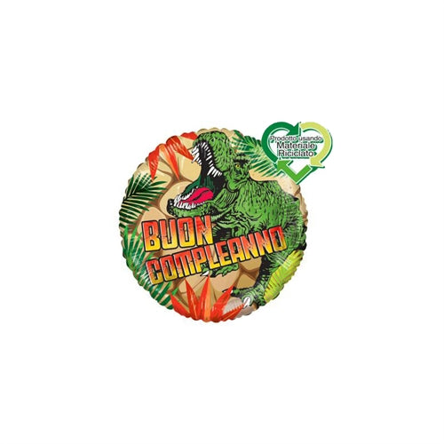 Mylar buon compleanno dinosauri 18" - 46 cm