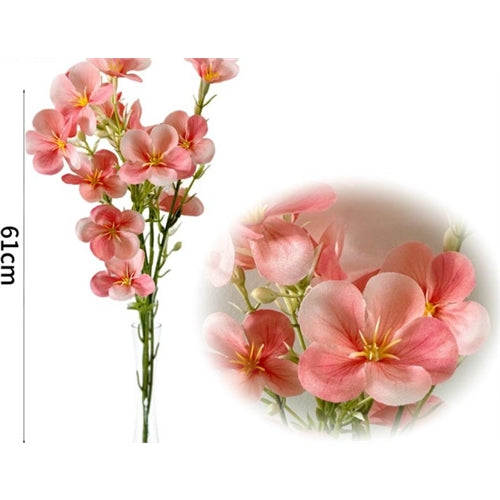 Fiore artificiale rosa decorativo – ramo elegante effetto realistico 61 cm