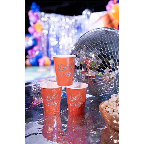Bicchieri "festeggiamo!", 250 ml, arancione (1 confezione / 6 pezzi)