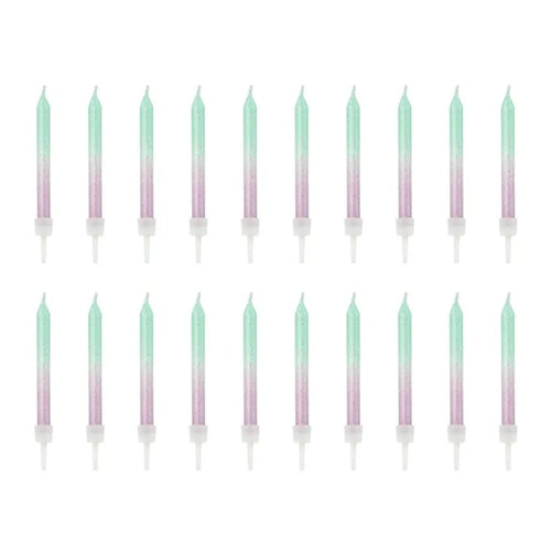 Candeline di compleanno sfumate, 6 cm (1 confezione / 20 pezzi)