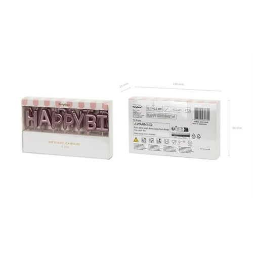 Candele di compleanno happy birthday, 2,5 cm,
