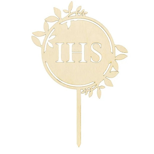 Cake topper in legno ihs 23 cm