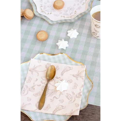 Piatti a scacchi, 23 cm, mix (1 confezione / 6 pezzi)