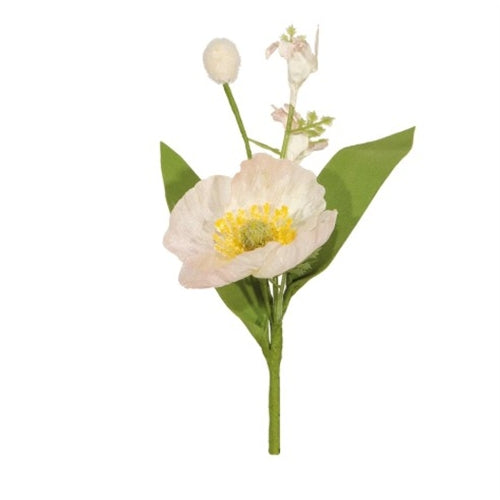 Pick floreale campo avorio h. 12 cm