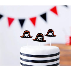 Candele di compleanno pirates party, 2 cm (1 confezione / 5 pezzi)