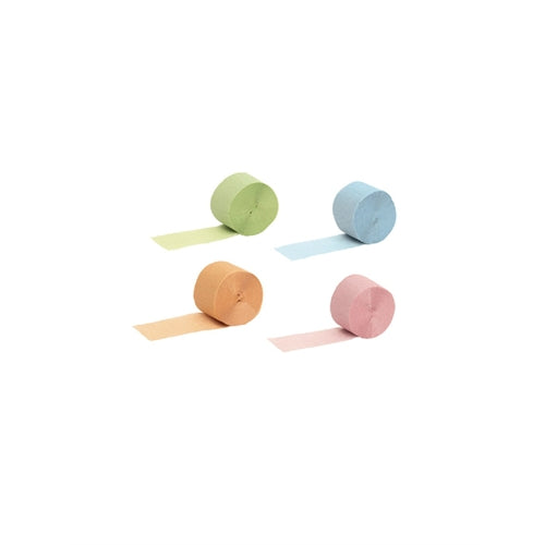 Rotoli di carta crespa colori macaron ass. cm .4 x 25 mt 4 pz