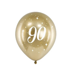 Palloncini lucidi da 30 cm,oro (1 confezione / 6 pezzi)