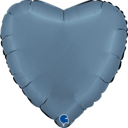 Palloncino in foil 18" cuore blu jeans satinato