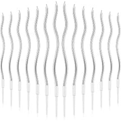 Candele curve argento 15.5 cm 12 pz