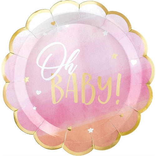 Piatti oh baby girl 8 pz forma fiore