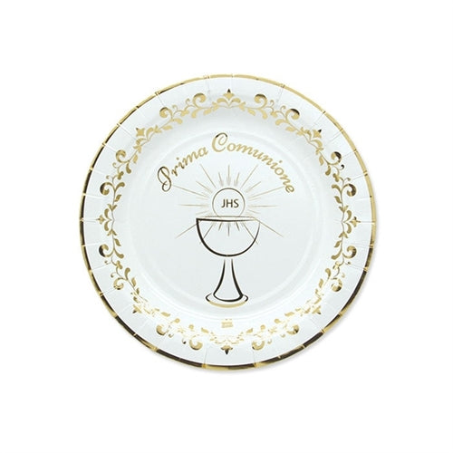 Piatti prima comunione fold metal 18cm 8pz