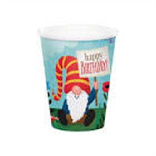 Bicchiere carta 266 ml happy birthday gnomi 8 pz