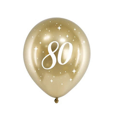 Palloncini lucidi da 30 cm,oro (1 confezione / 6 pezzi)