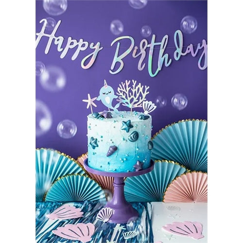 Festone buon compleanno,iridescente 16,5x62cm
