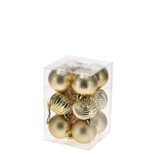 Set 12 palline natale oro diam. 6 cm