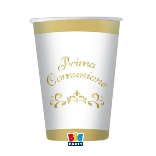 Bicchieri prima comunione gold metal 200cc 8pz