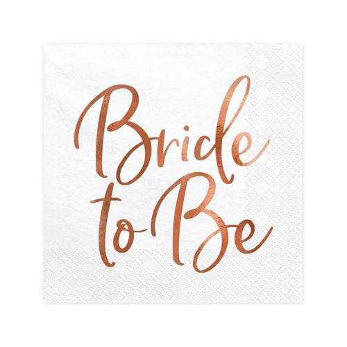 Tovaglioli sposa futura, oro rosa, 33x33cm (1 confezione / 20 pezzi)