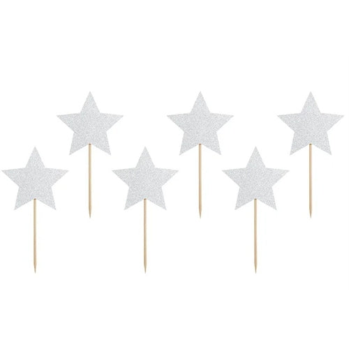 Decorazioni per cupcake a forma di unicorno - stelle (1 confezione / 6 pezzi)