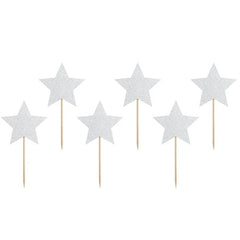 Decorazioni per cupcake a forma di unicorno - stelle (1 confezione / 6 pezzi)