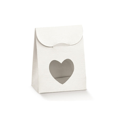 Scatolina sacchetto a cuore bianco 60x35x80