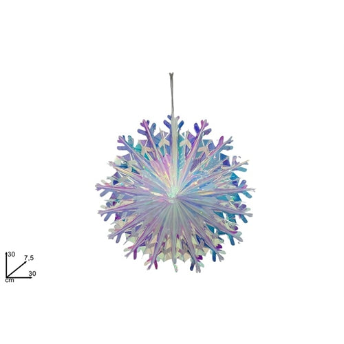 Fiocco di neve iridescente da appendere – 30 cm