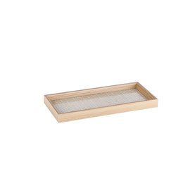 Vassoio in mdf + vetro 15x35x h. 4 cm