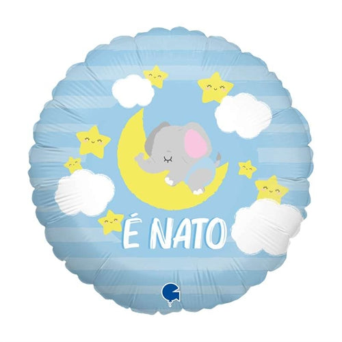 Mylar 18" nascita celeste " e'' nato " elefante