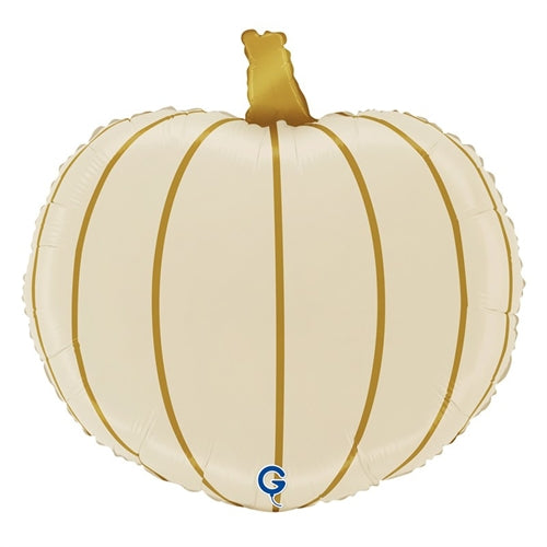 Palloncino in foil 22" junior shape zucca avorio e oro di halloween