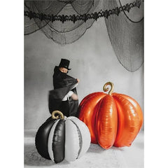Palloncino in foil con zucca 3d in piedi, 90x90 cm, arancione