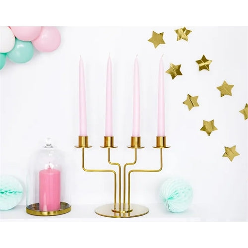 Candele coniche, opache, rosa chiaro, 24 cm (1 confezione / 10 pezzi)