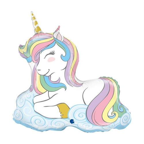 Palloncino foil 34" supershape unicorno macaron