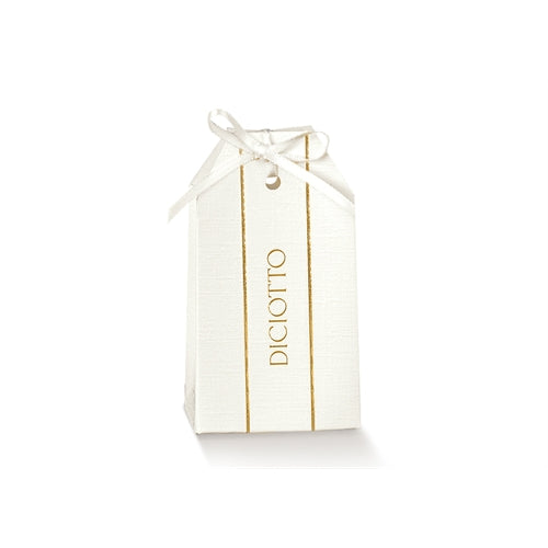 Scatolina tag diciotto oro/bianco 55x35x100
