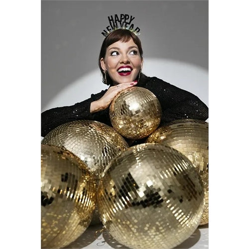 Decorazione sospesa disco ball, oro, 40 cm