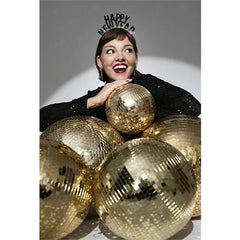 Decorazione sospesa disco ball, oro, 40 cm