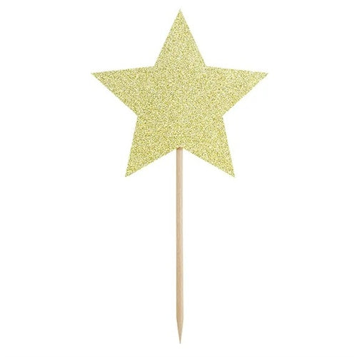 Toppers per cupcake - stelle, oro, 11,5 cm